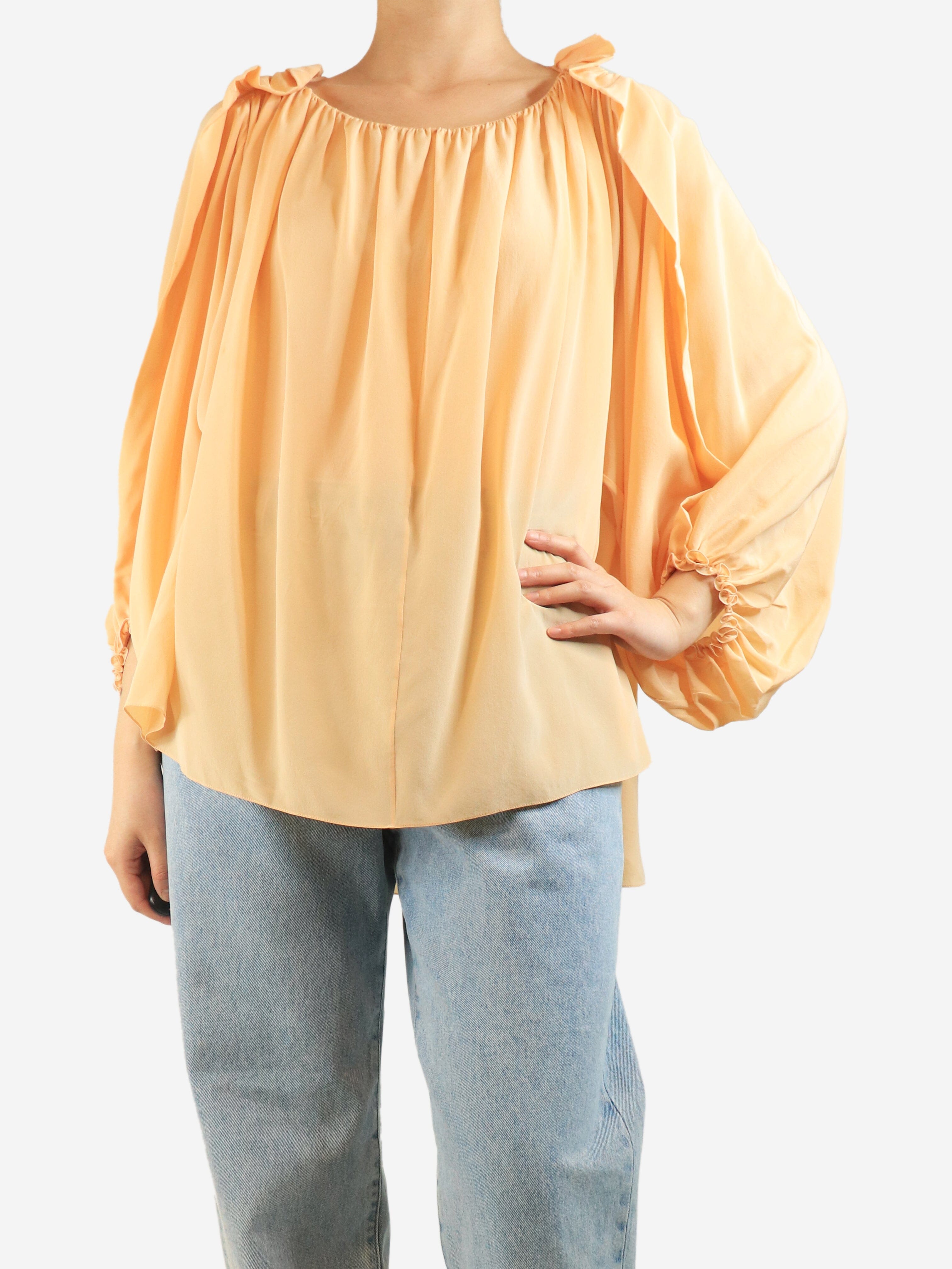 Peach silk chiffon blouse - size UK 6 Tops Chloe 