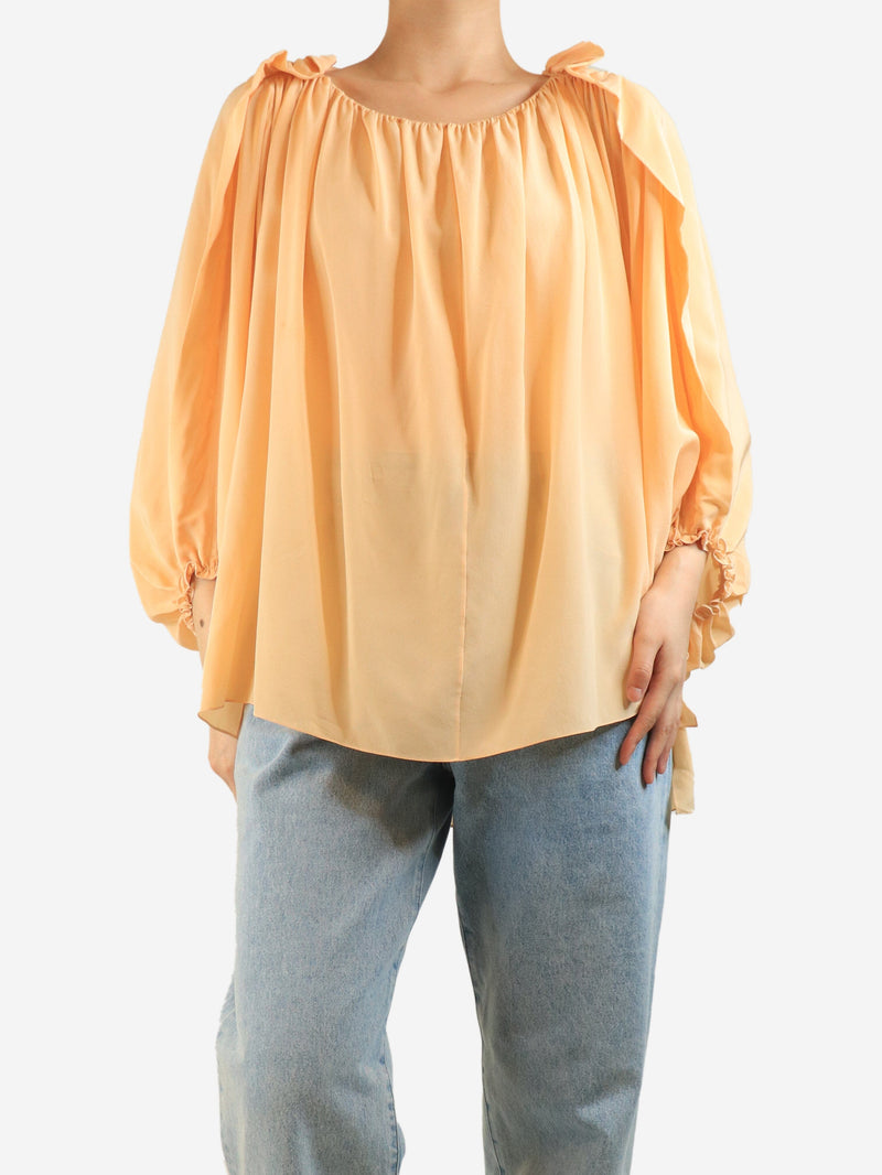 Peach silk chiffon blouse - size UK 6 Tops Chloe 