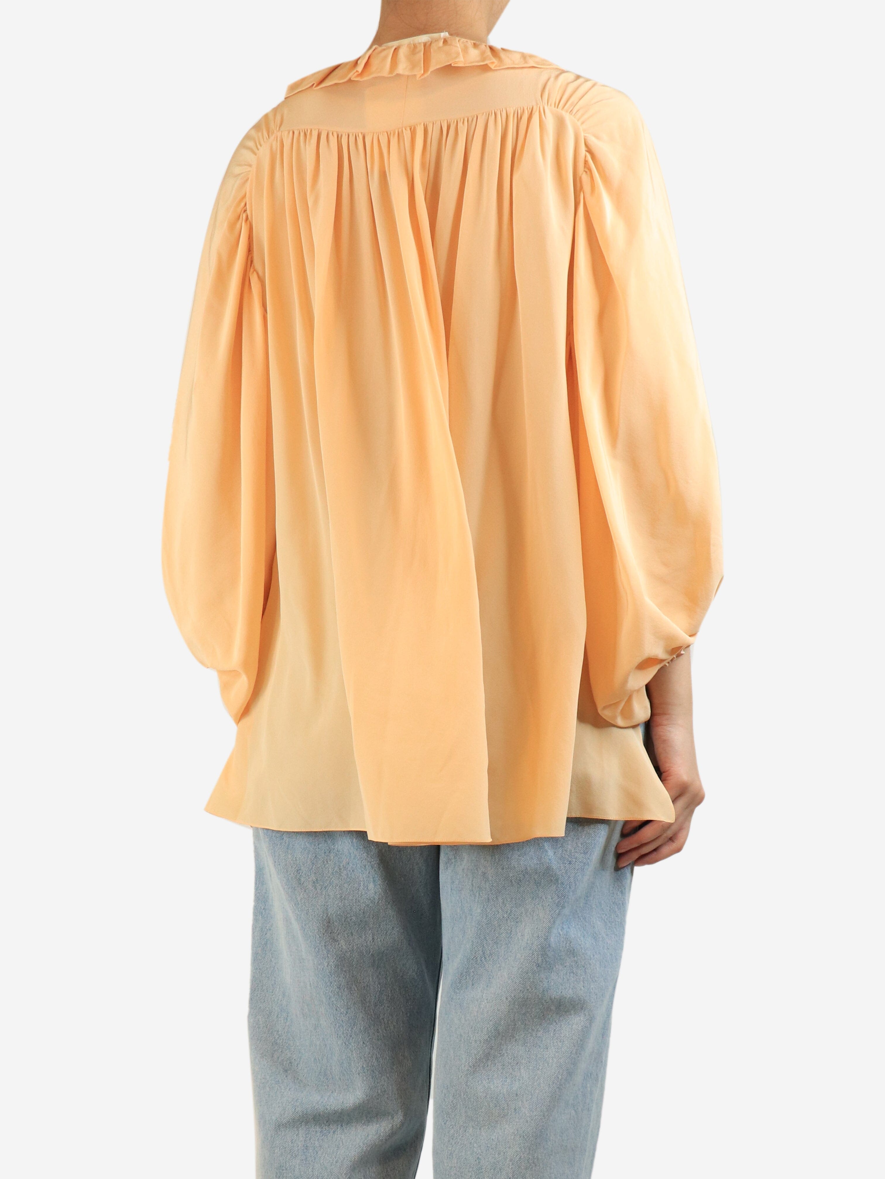 Peach silk chiffon blouse - size UK 6 Tops Chloe 