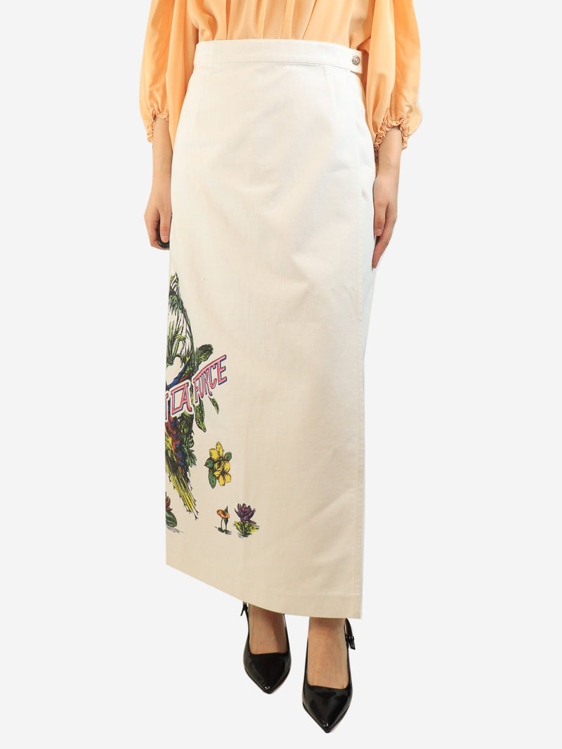 White floral maxi skirt - size UK 16 Skirts Dior 