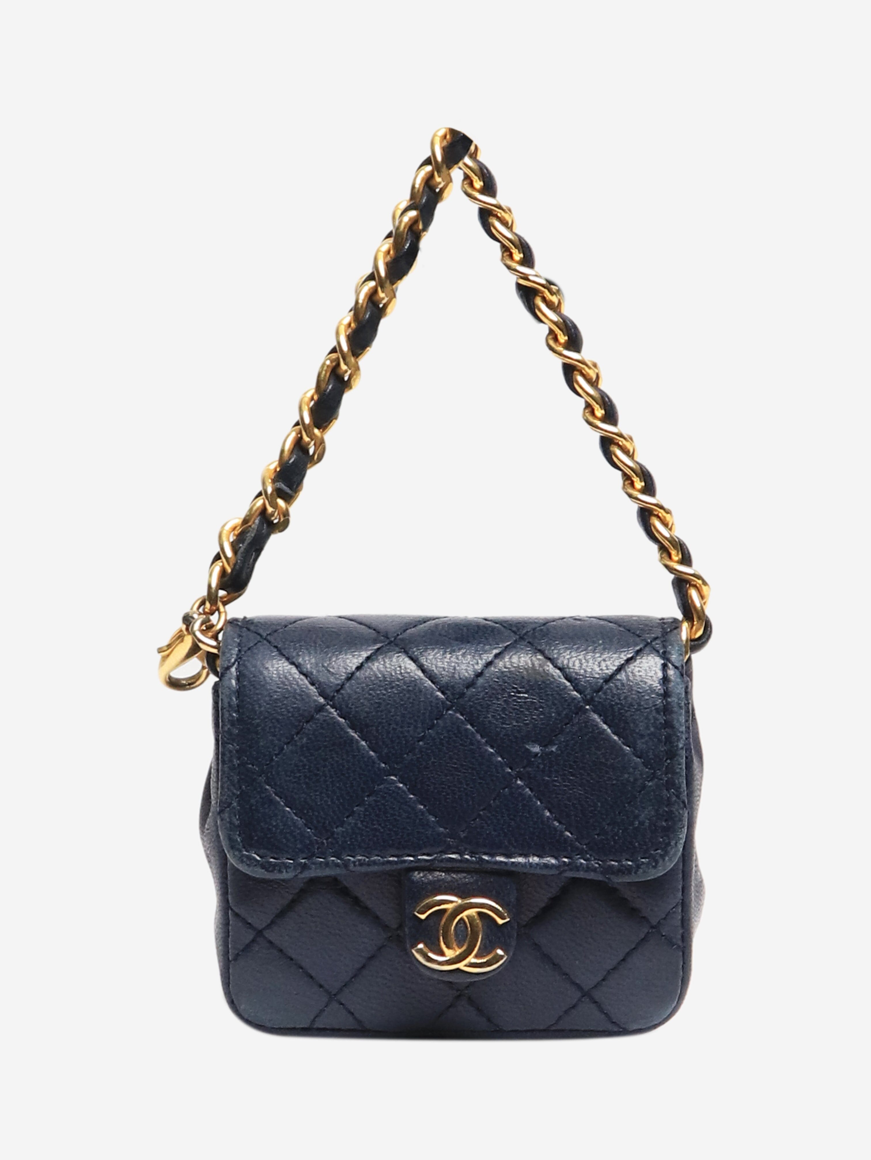 Navy mini flap bag charm Wallets, Purses & Small Leather Goods Chanel 