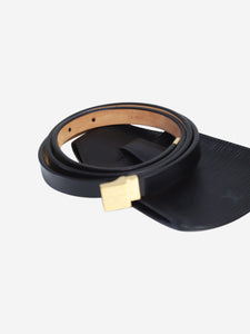 Louis Vuitton Black leather belt and pouch