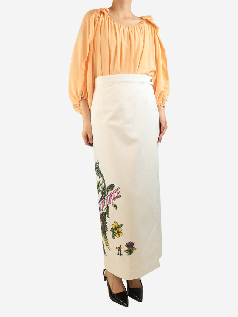 White floral maxi skirt - size UK 16 Skirts Dior 