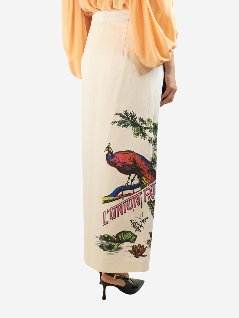 White floral maxi skirt - size UK 16 Skirts Dior 