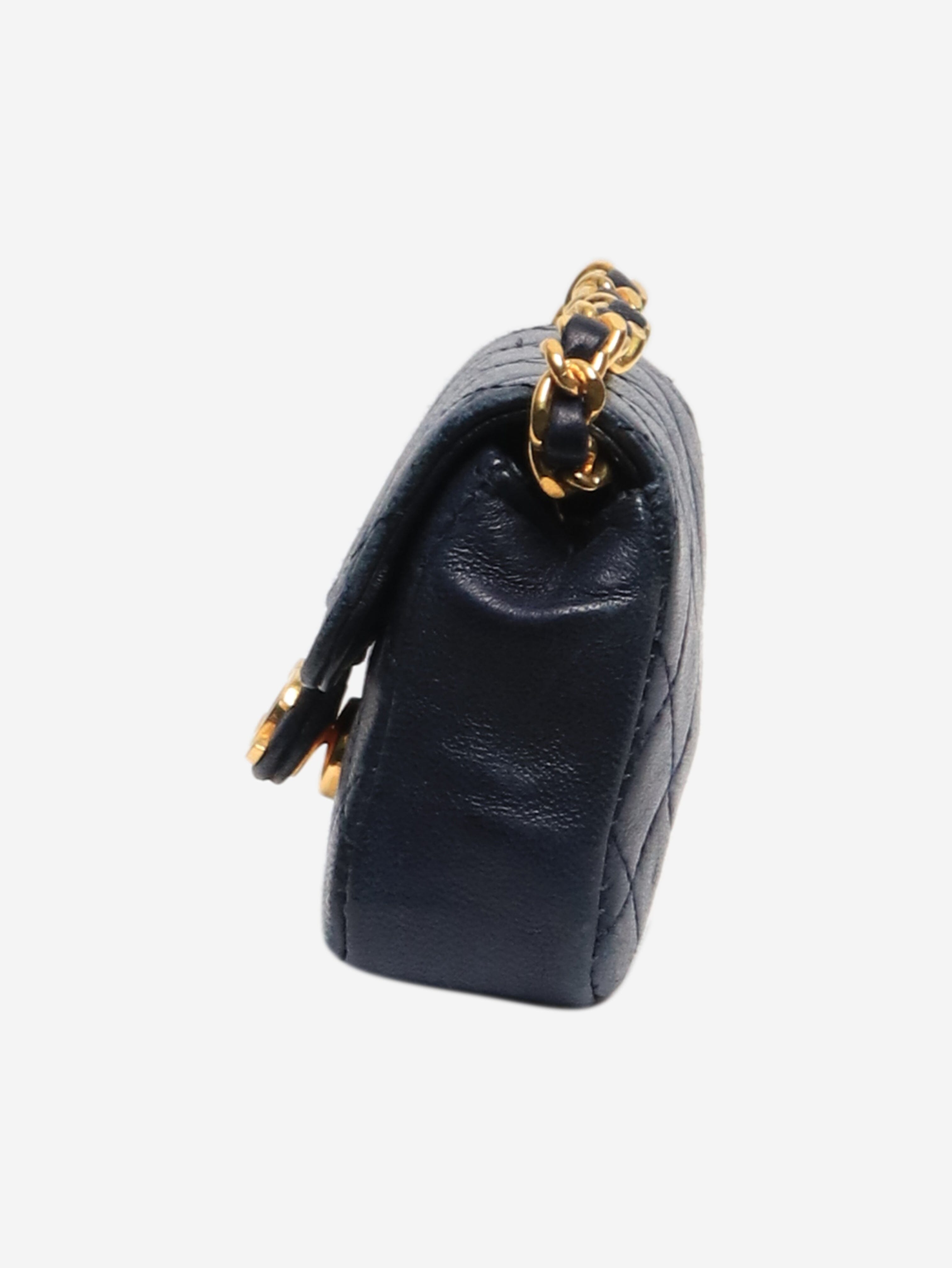 Navy mini flap bag charm Wallets, Purses & Small Leather Goods Chanel 