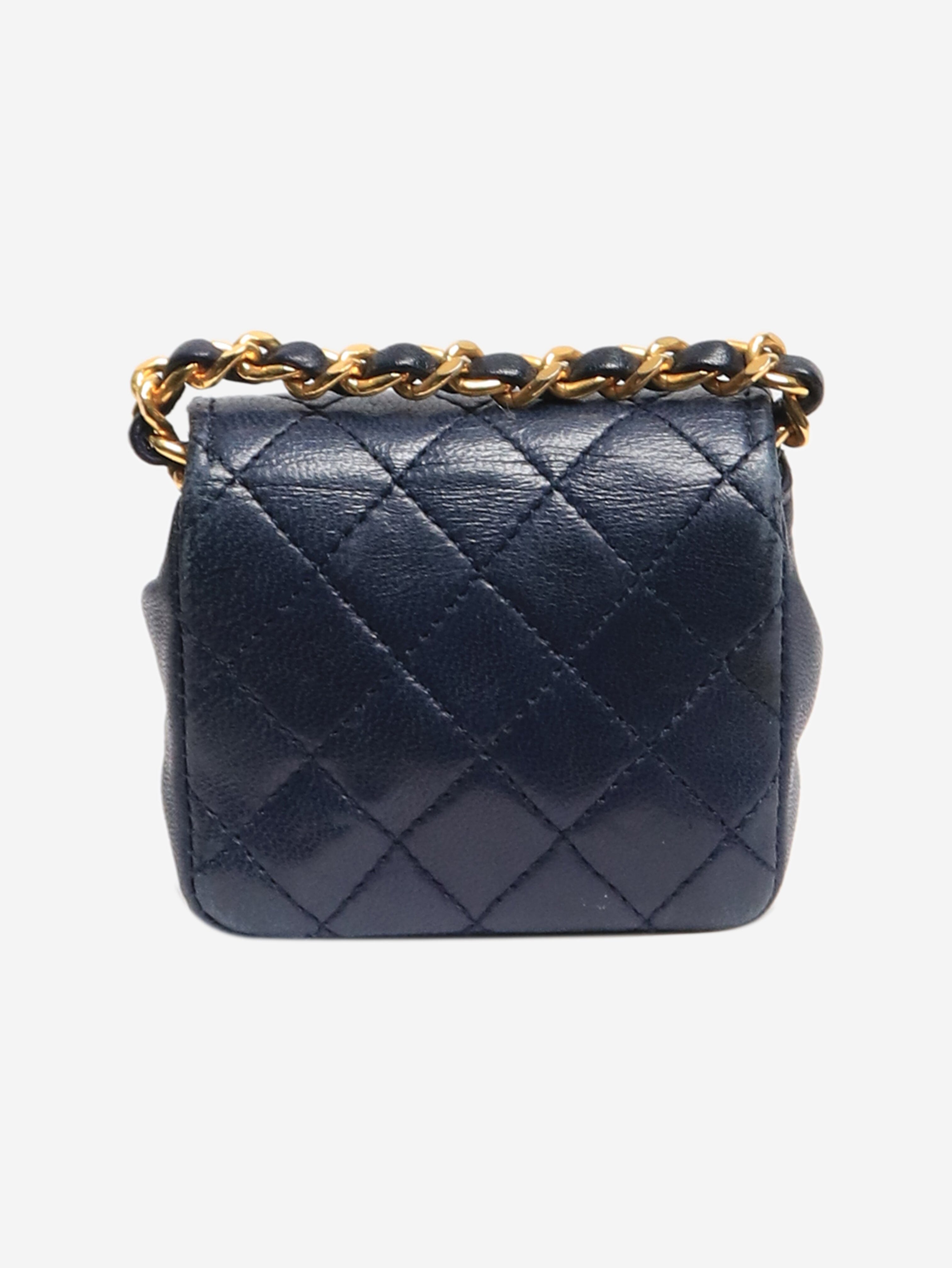 Navy mini flap bag charm Wallets, Purses & Small Leather Goods Chanel 
