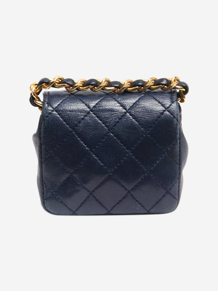 Navy mini flap bag charm alternate image