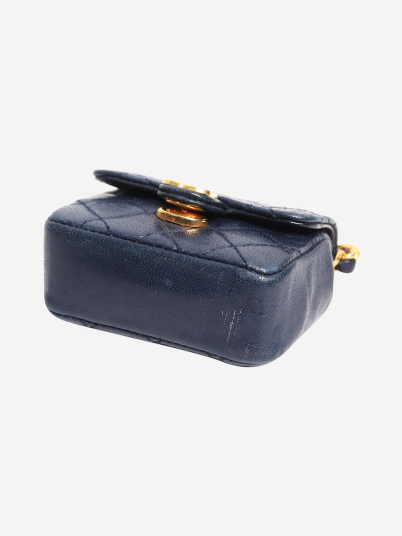 Navy mini flap bag charm Wallets, Purses & Small Leather Goods Chanel 