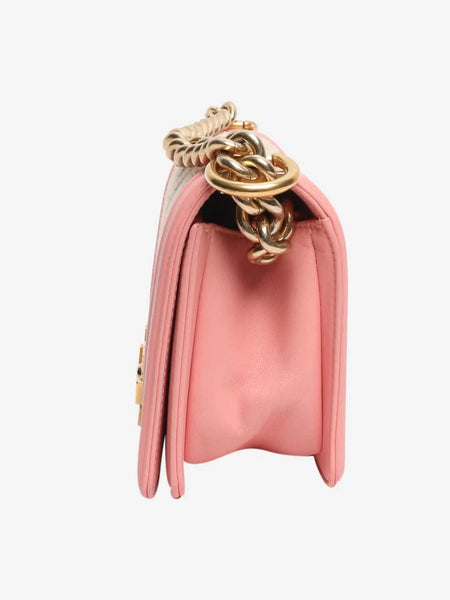 Pink and white 2017 small braided chevron Boy bag alternate image