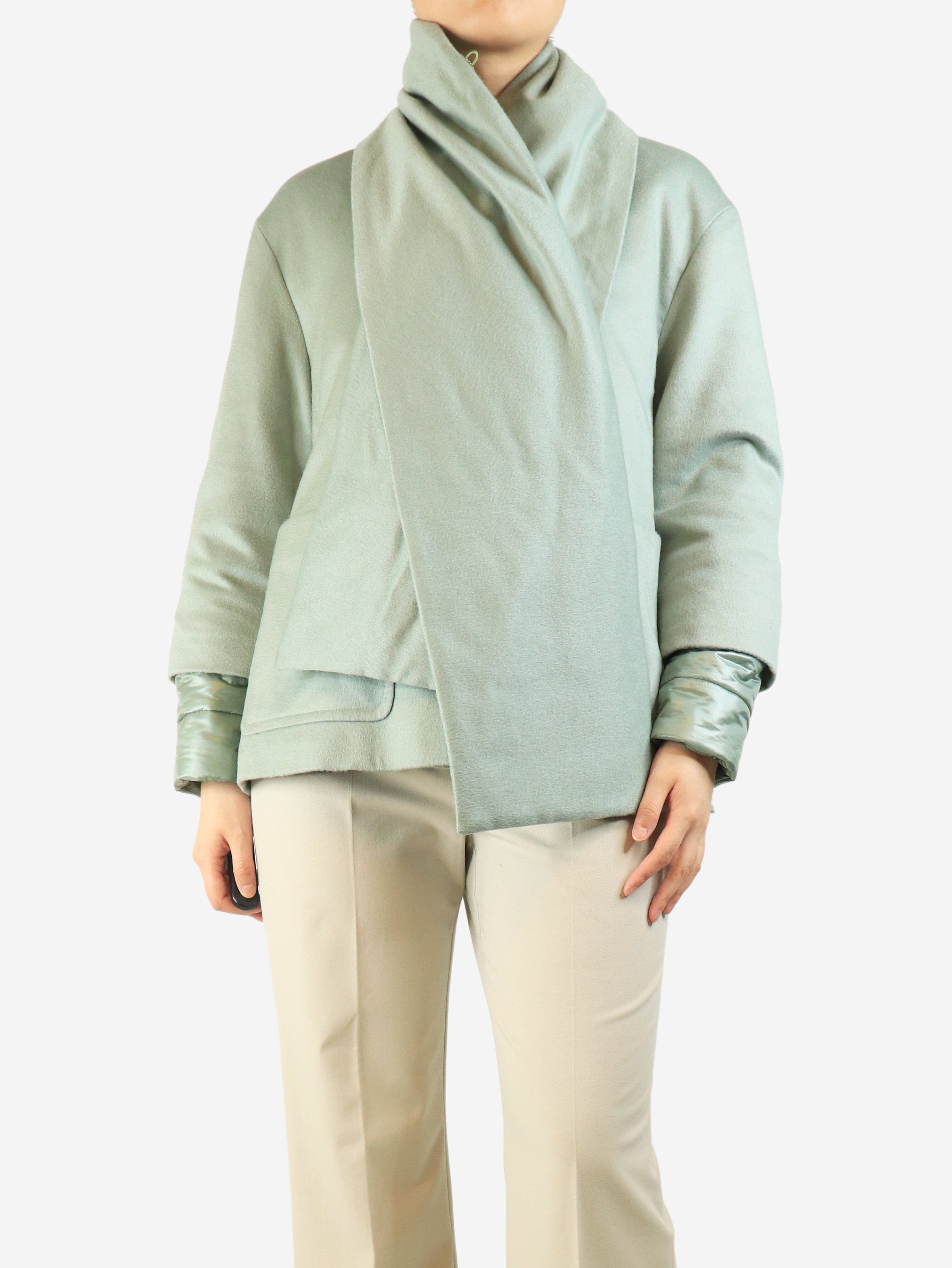 Sage green cashmere puffer-lined jacket - size UK 10 Coats & Jackets Herno 