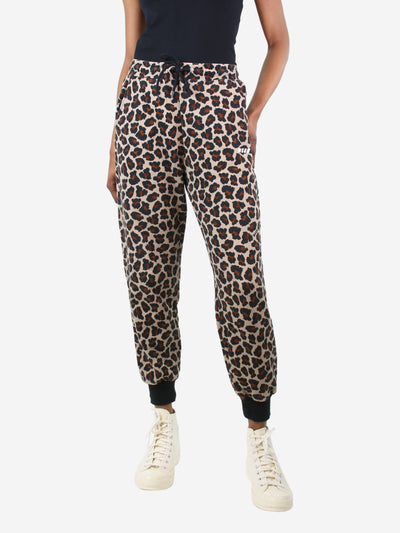 Brown leopard print joggers - size M Trousers MSGM 