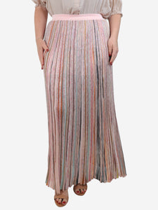 Missoni Pink sequin striped maxi skirt - size UK 14