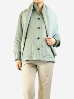 Sage green cashmere puffer-lined jacket - size UK 10 Coats & Jackets Herno 