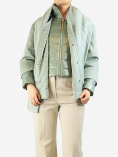Sage green cashmere puffer-lined jacket - size UK 10 Coats & Jackets Herno 