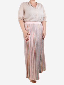 Missoni Pink sequin striped maxi skirt - size UK 14