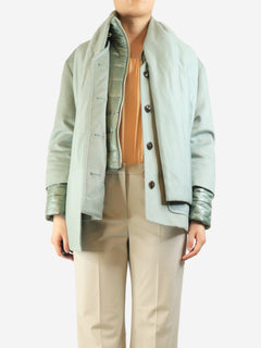 Sage green cashmere puffer-lined jacket - size UK 10 Coats & Jackets Herno 