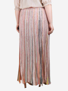 Missoni Pink sequin striped maxi skirt - size UK 14