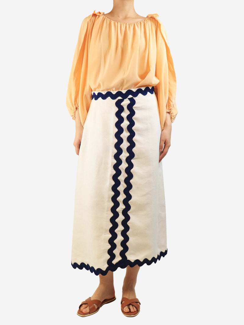 White Nilo midi skirt - size XL Skirts La Veste 
