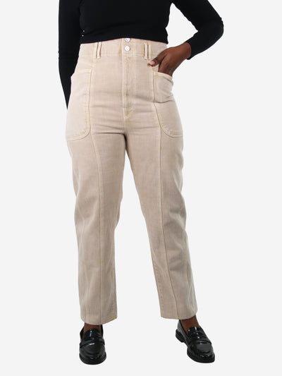 Neutral high-rise cut Tess pants - size UK 12 Trousers Isabel Marant Etoile 