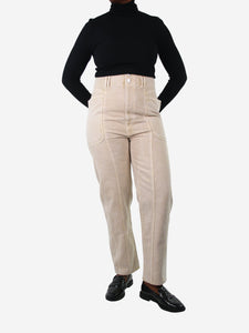 Isabel Marant Etoile Neutral high-rise cut Tess pants - size UK 12