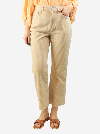 Beige striped denim trousers - size UK 12 Denim Frame 