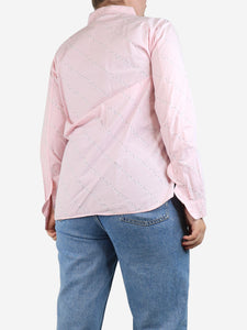 Ganni Pink floral printed shirt - size UK 14