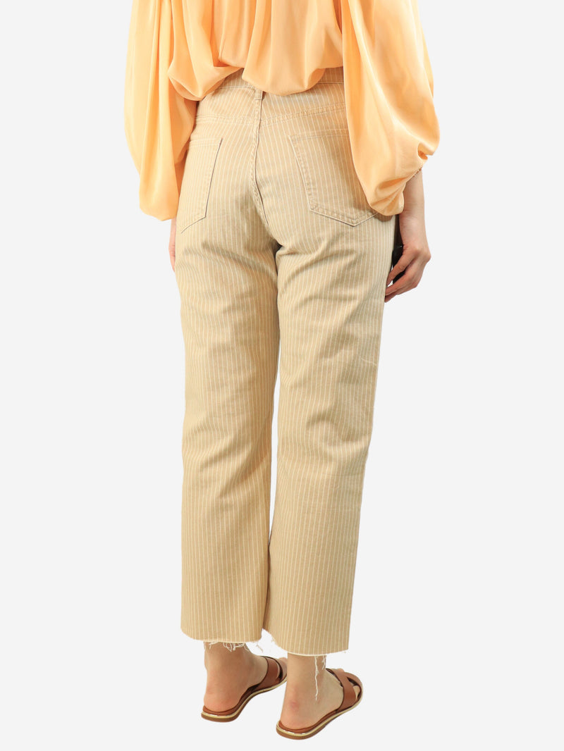 Beige striped denim trousers - size UK 12 Denim Frame 