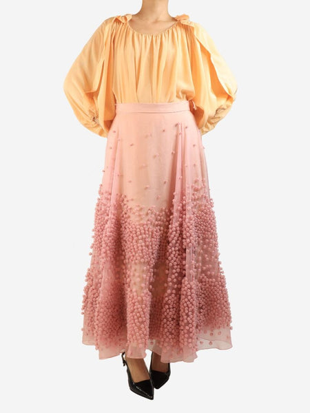 Pink pom-pom midi skirt - size UK 14 product image