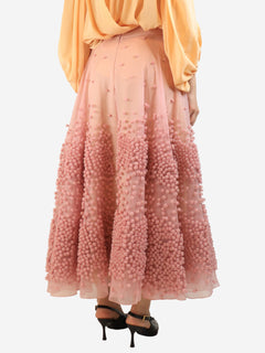 Pink pom-pom midi skirt - size UK 14 Skirts Roksanda 