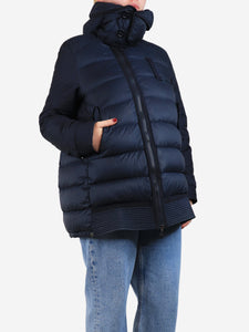 Moncler Navy blue hooded puffer coat - size UK 12