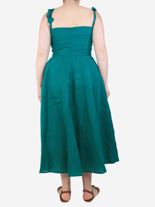 De Castro Teal Monstera midi dress - size L