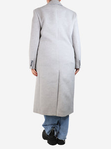 Joseph Ash grey Clichy double-breasted wool coat - size UK 12