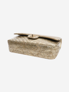 Gold 2018 medium chevron-quilted crumpled lambskin double flap shoulder bag Shoulder bags Chanel 