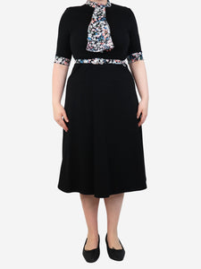 Erdem Black Gilliam floral-print midi dress - size UK 14
