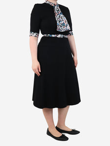 Erdem Black Gilliam floral-print midi dress - size UK 14