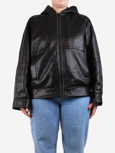 Black leather hooded jacket - size Coats & Jackets Brunello Cucinelli 