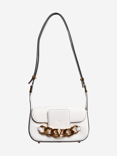 White small V-Logo Chain leather shoulder bag Shoulder bags Valentino 