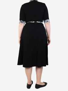Erdem Black Gilliam floral-print midi dress - size UK 14