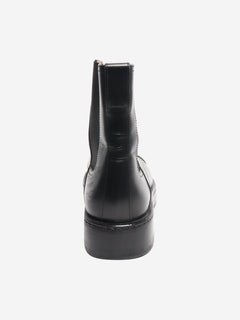 Black leather lace-up ankle boots - size EU 39.5 Boots Salvatore Ferragamo 