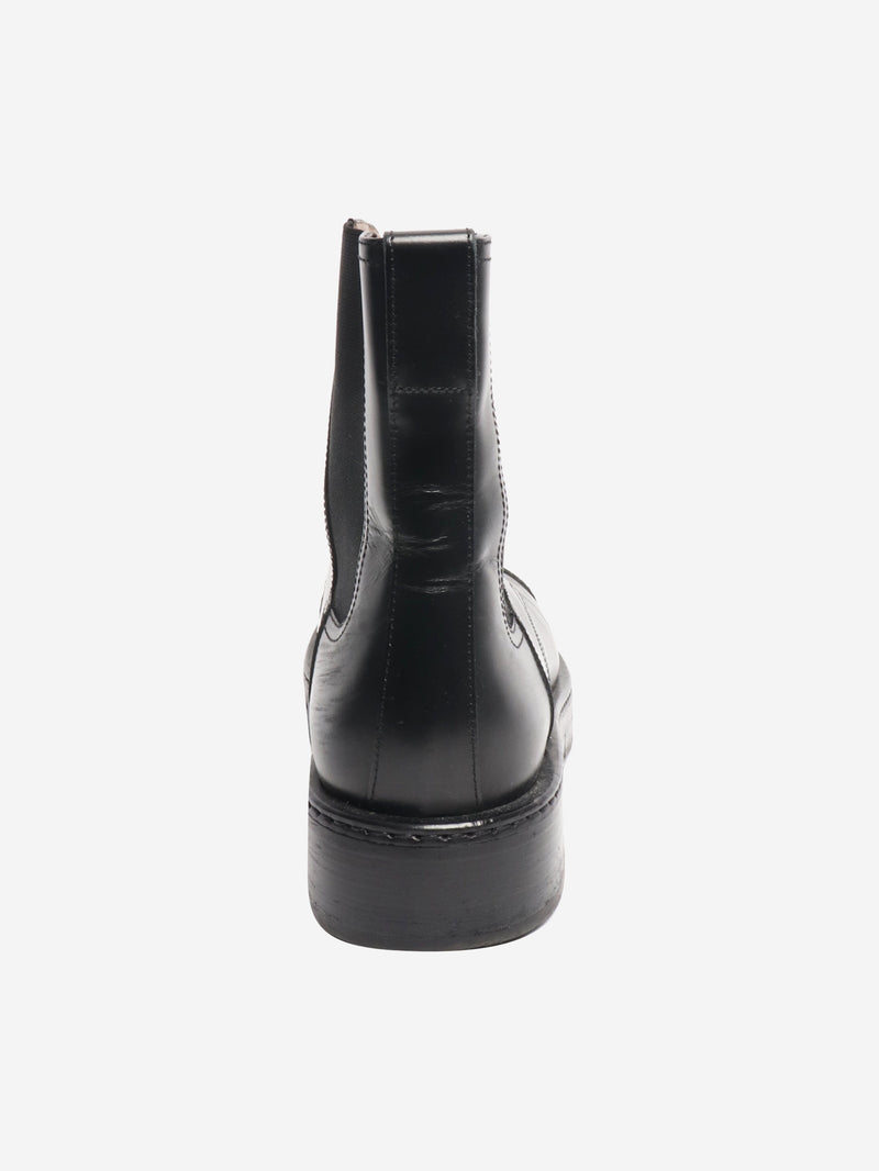 Black leather lace-up ankle boots - size EU 39.5 Boots Salvatore Ferragamo 