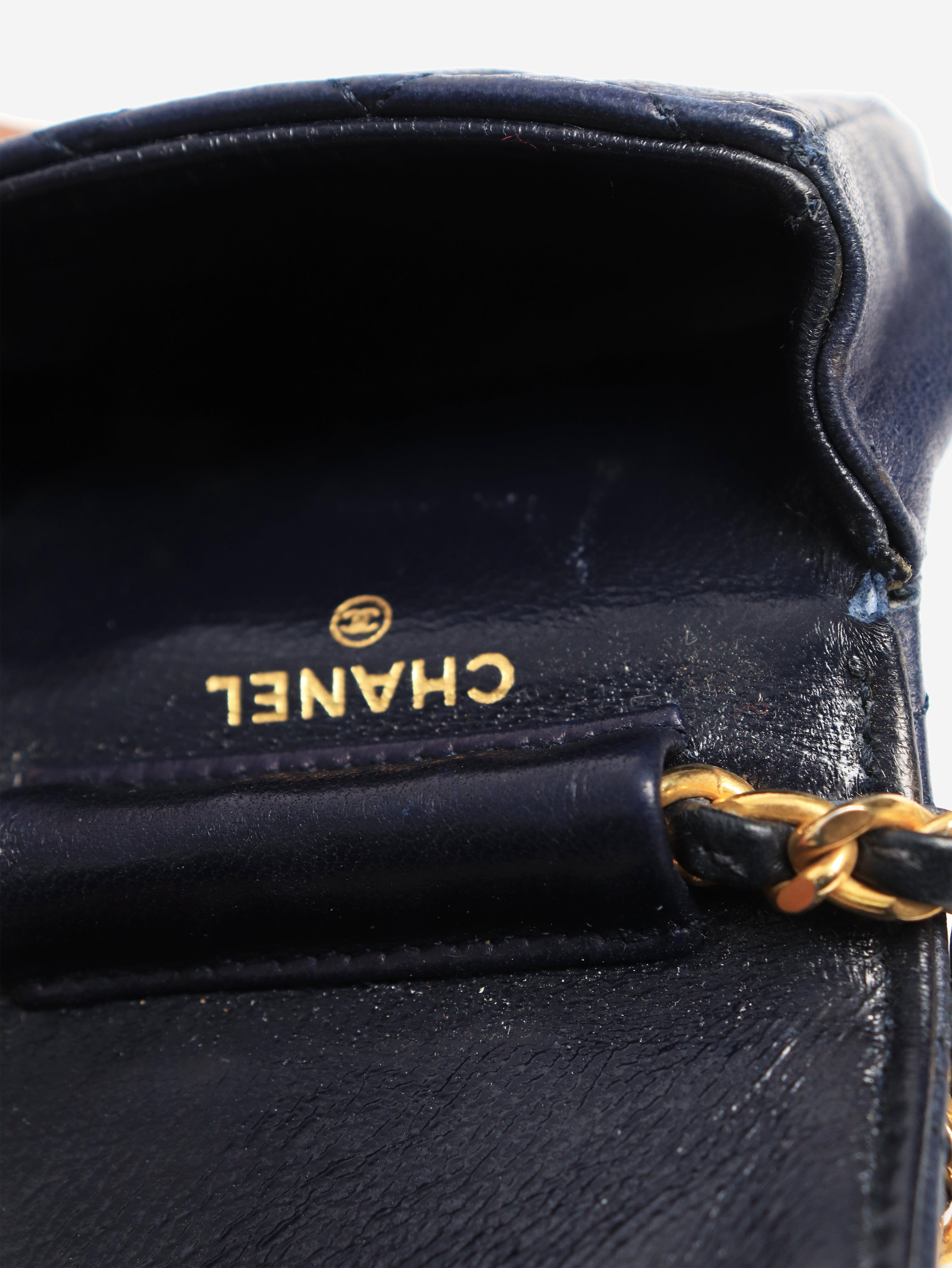 Navy mini flap bag charm Wallets, Purses & Small Leather Goods Chanel 