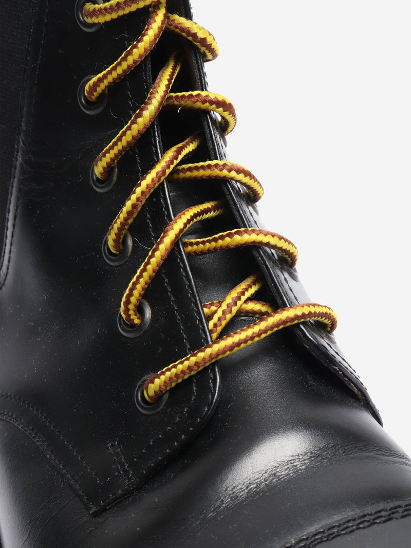 Black leather lace-up ankle boots - size EU 39.5 Boots Salvatore Ferragamo 