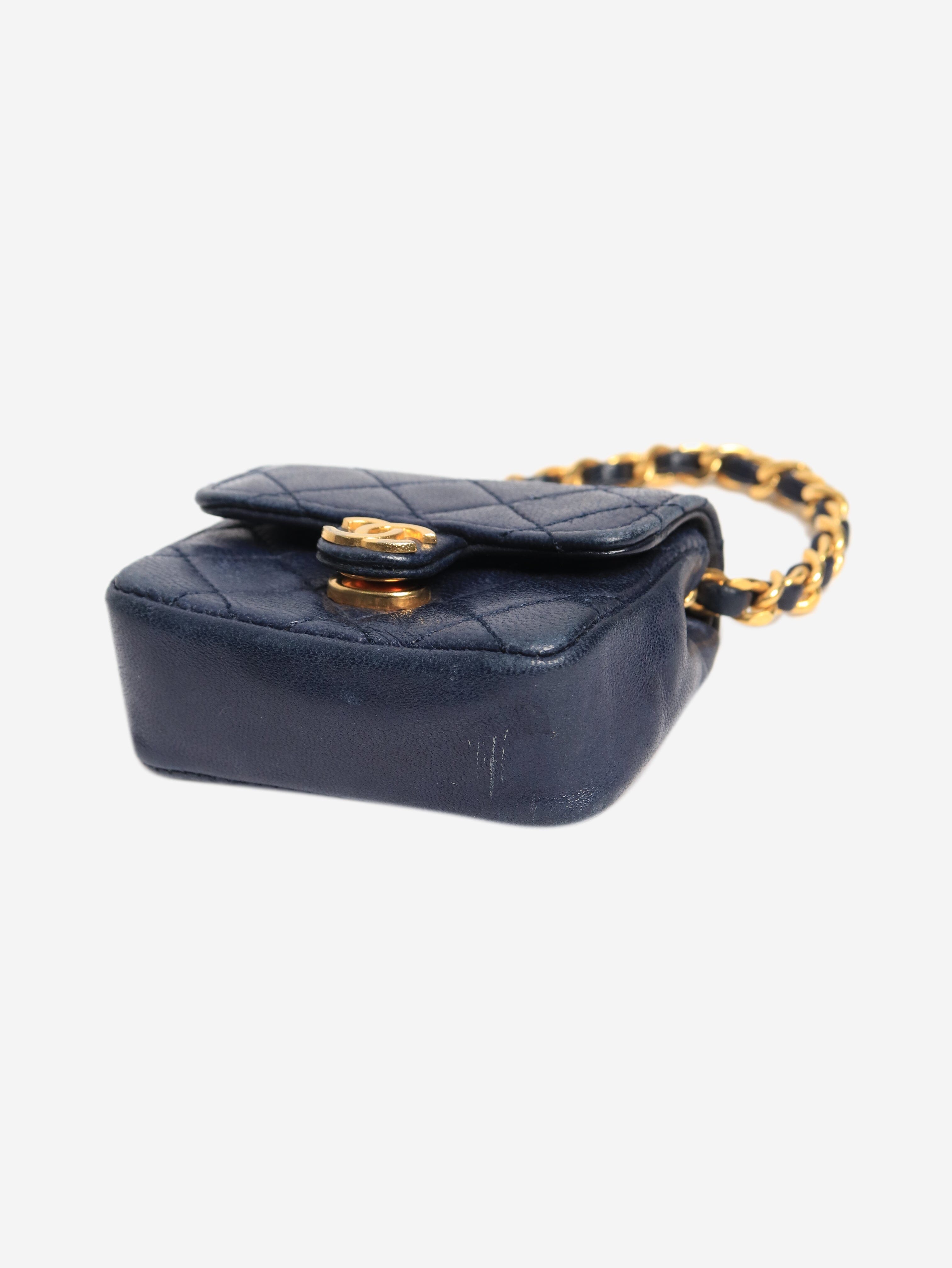 Navy mini flap bag charm Wallets, Purses & Small Leather Goods Chanel 