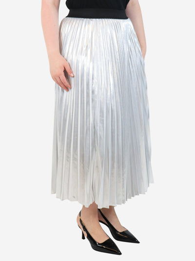 Silver metallic pleated skirt - size UK 12 Skirts Maje 
