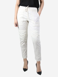 James Perse White elasticated waist pocket trousers - size UK 12