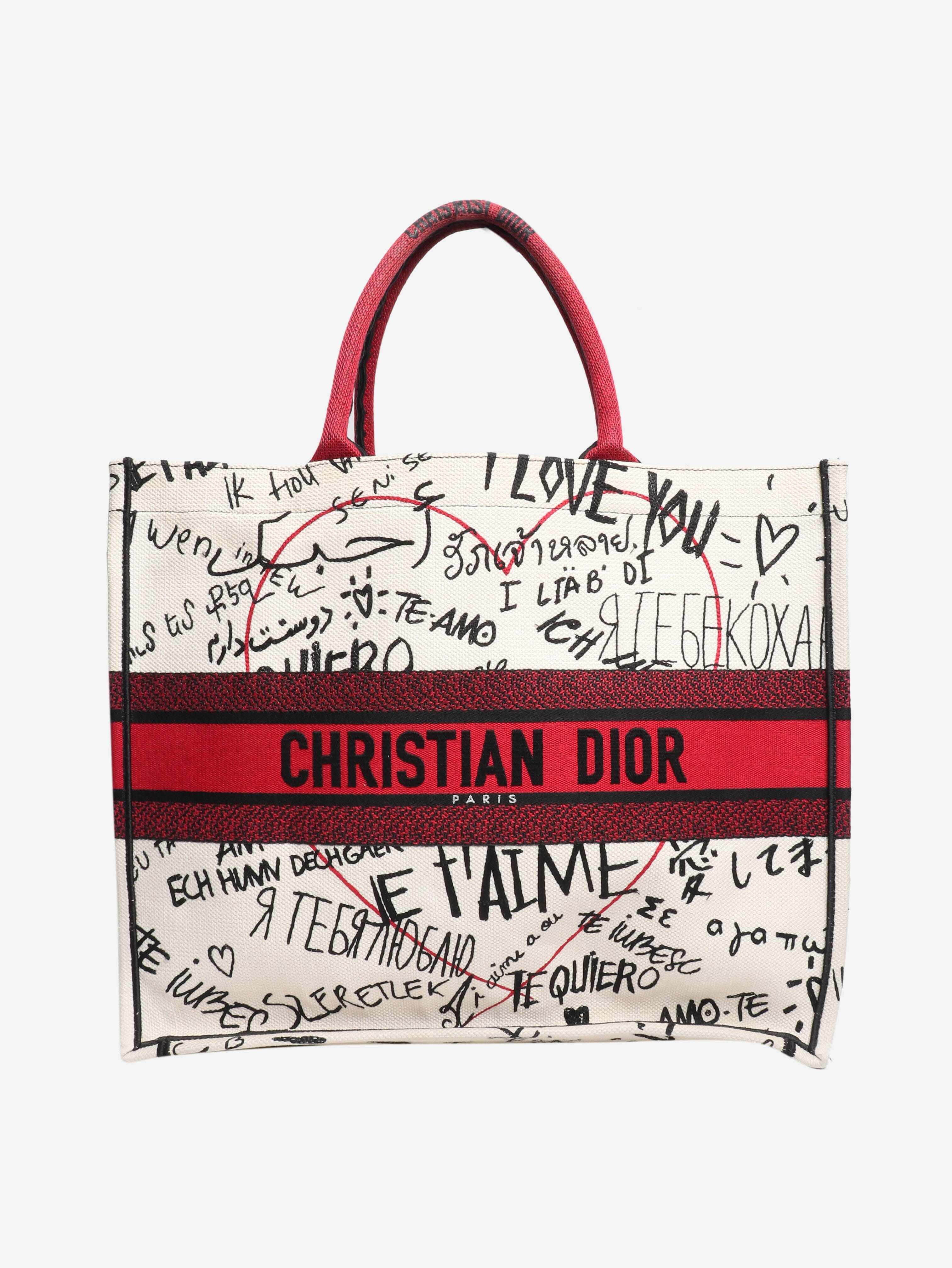 Red 2020 I love you tote bag Tote Bags Dior 