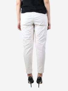 James Perse White elasticated waist pocket trousers - size UK 12