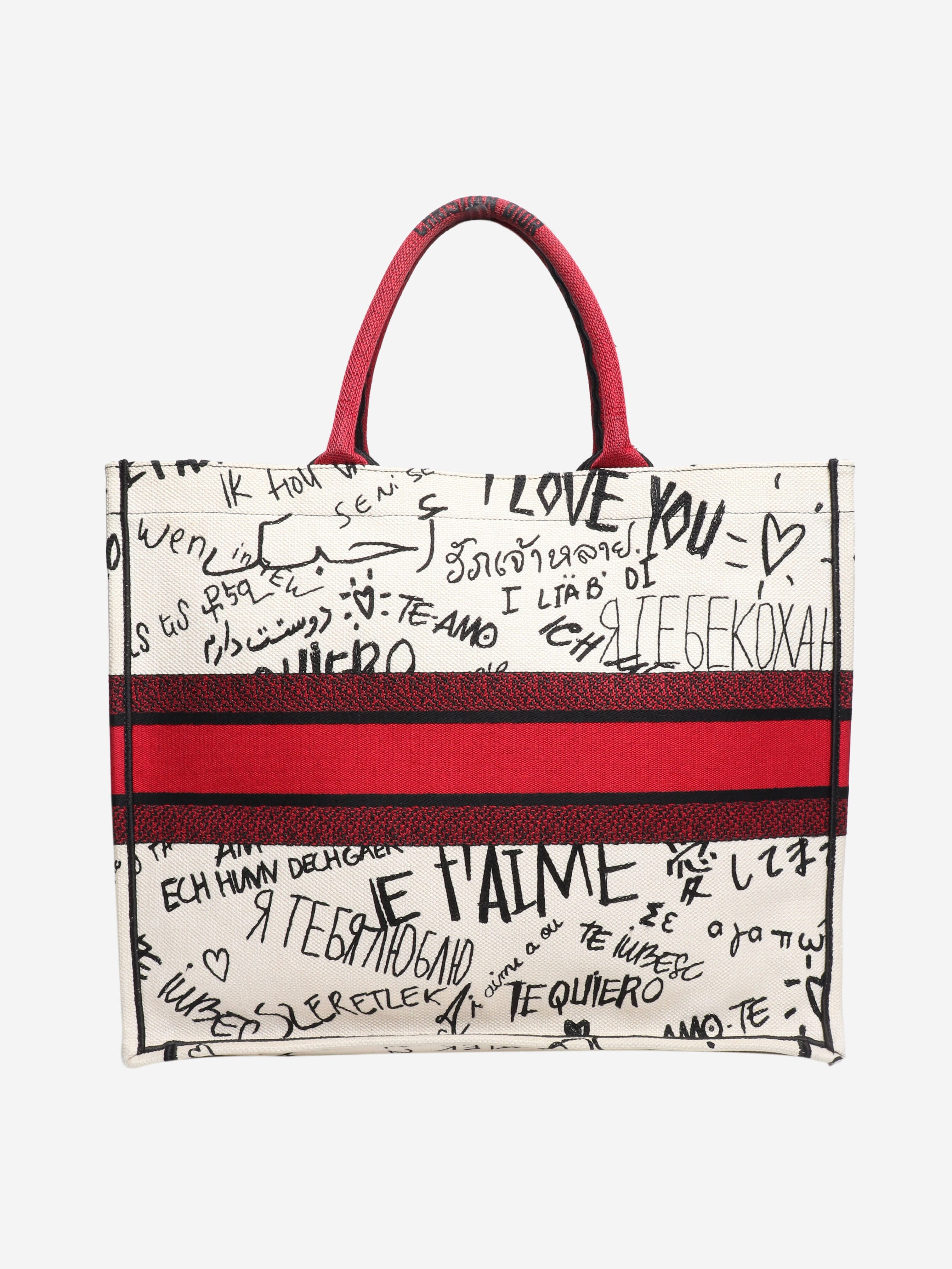 Red 2020 I love you tote bag Tote Bags Dior 