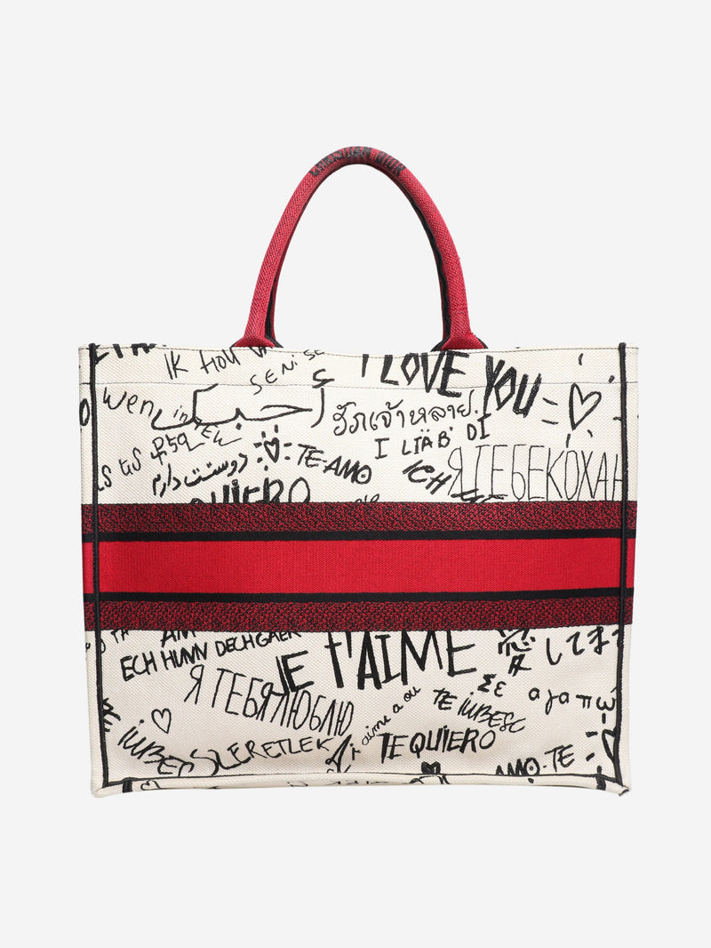 Red 2020 I love you tote bag Tote Bags Dior 