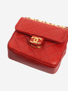 Chanel Red mini flap bag charm